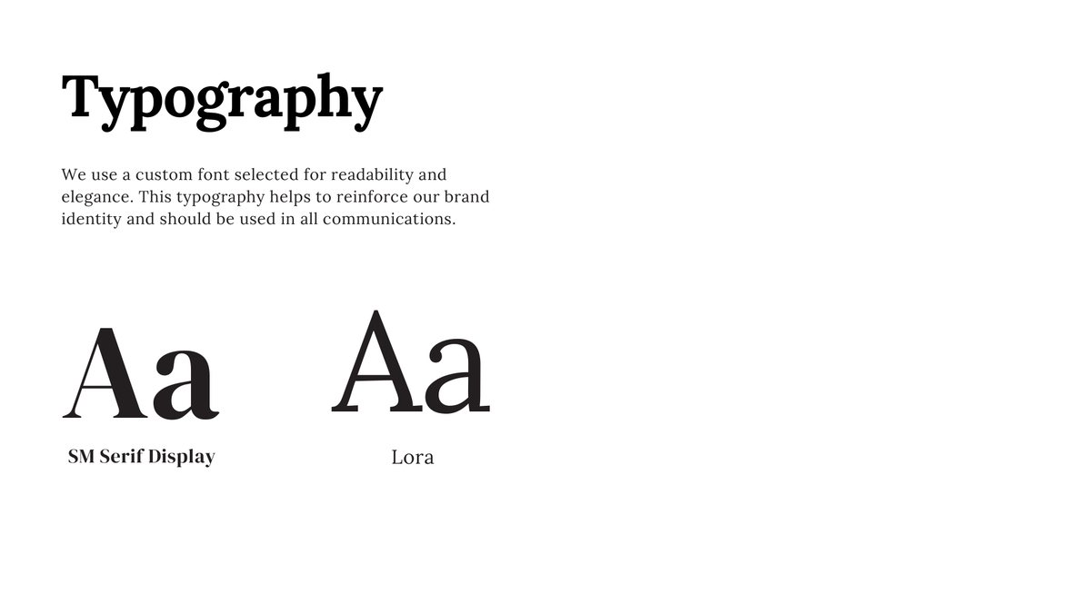 Simoni typography: SM Serif Display and Lora